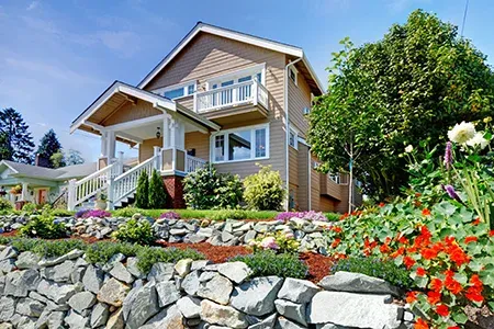 house with nice plants in front yard